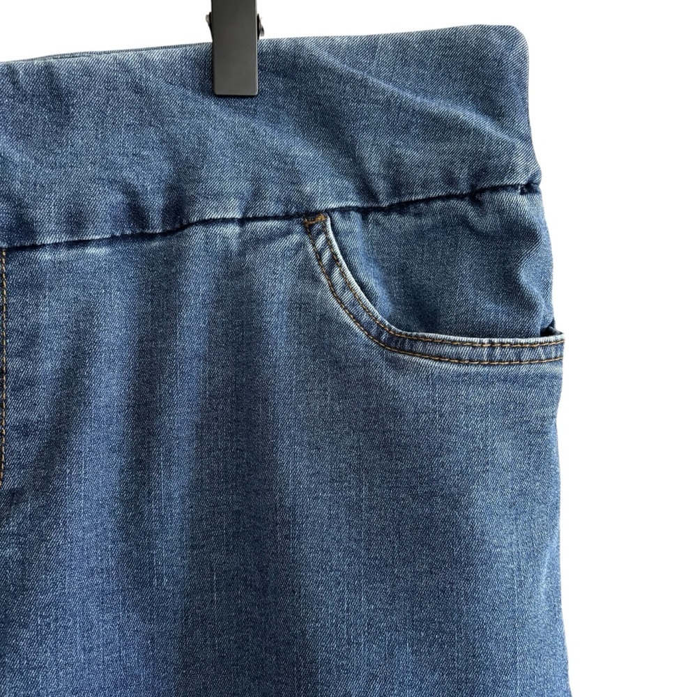 Woman Within Flex Fit Elastic Waist Denim Capri Jeans 20W Pull-on Stretch Casual - Picture 6 of 16